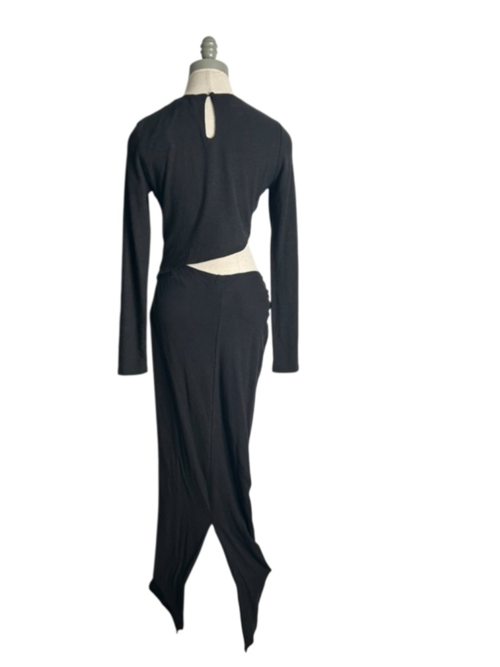 JLUXLABEL Summer Romance Cutout Side Long Sleeve Maxi Dress Black Size Large NEW - Picture 11 of 16